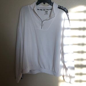 VS Pink White Quarter Zip Pullover